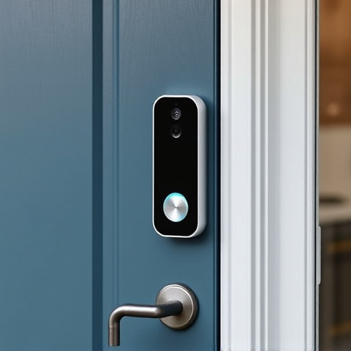 compact wireless doorbell at urban entry