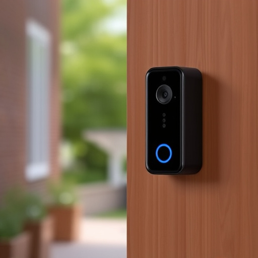 compact wireless doorbell at urban entry
