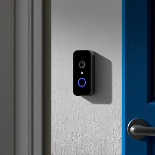 compact wireless doorbell at urban entry