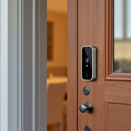 compact wireless doorbell at urban entry