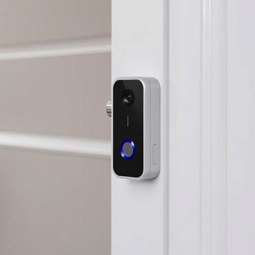 compact wireless doorbell at urban entry