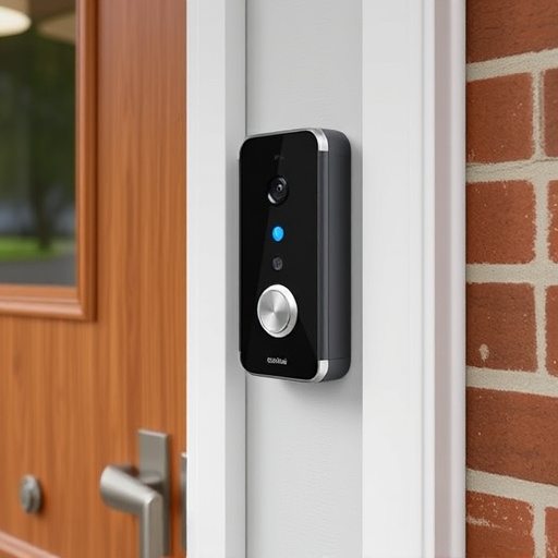 compact wireless doorbell at urban entry