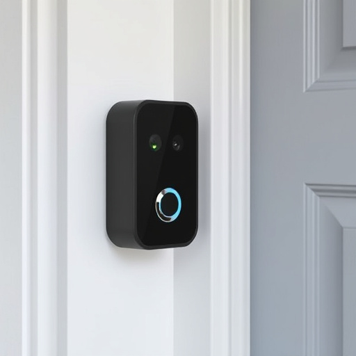 compact wireless doorbell at urban entry