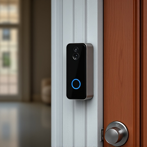 compact wireless doorbell at urban entry