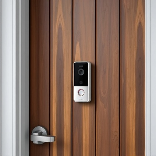 compact wireless doorbell at urban entry