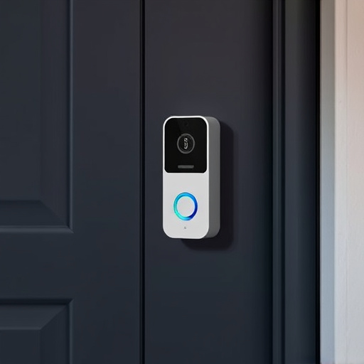 compact wireless doorbell at urban entry
