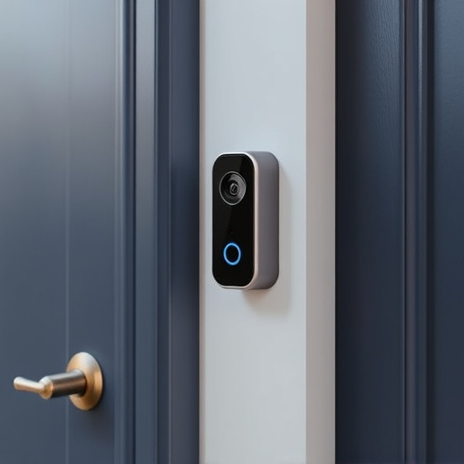 compact wireless doorbell at urban entry