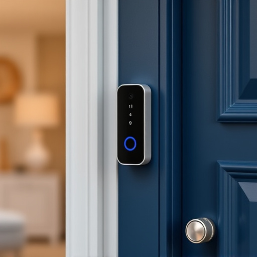 compact wireless doorbell at urban entry