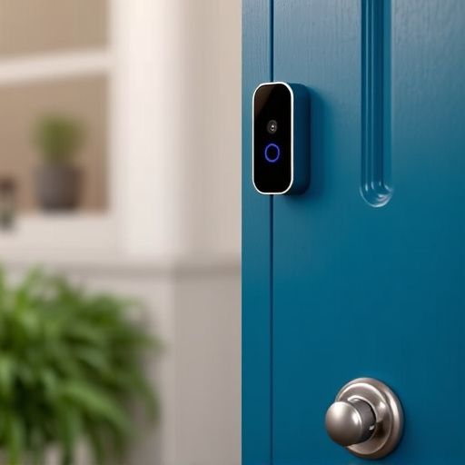 compact wireless doorbell at urban entry