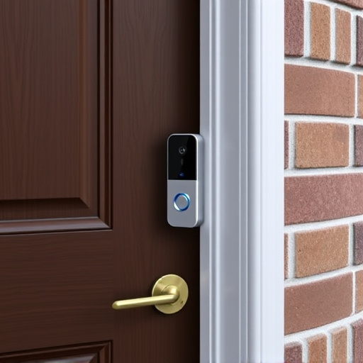 compact wireless doorbell at urban entry