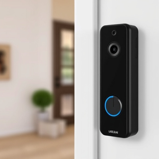 compact wireless doorbell at urban entry