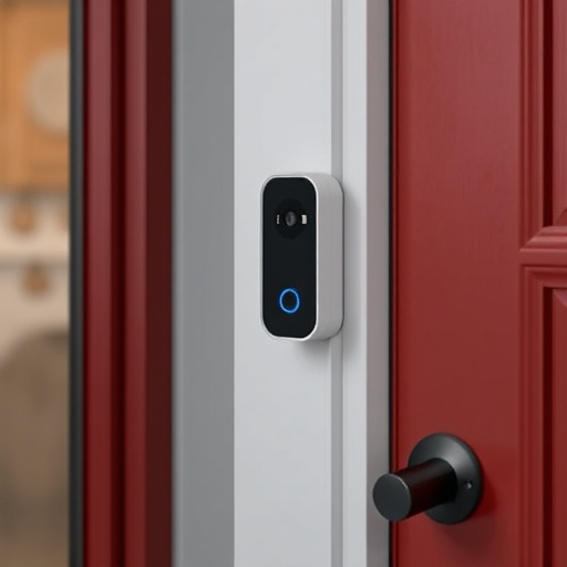 compact wireless doorbell at urban entry