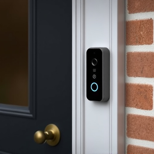 compact wireless doorbell at urban entry
