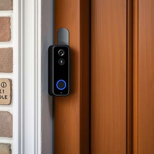compact wireless doorbell at urban entry
