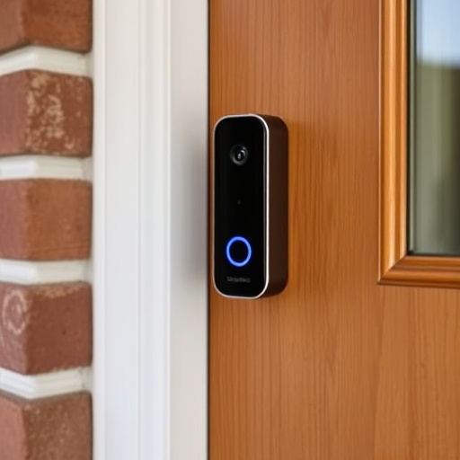 compact wireless doorbell at urban entry