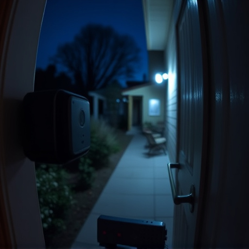 doorbell camera recording visitor at night