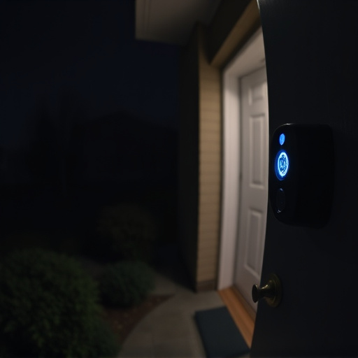doorbell camera recording visitor at night