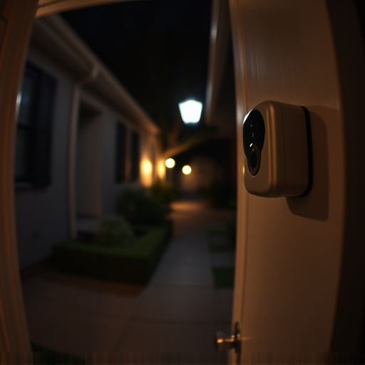doorbell camera recording visitor at night