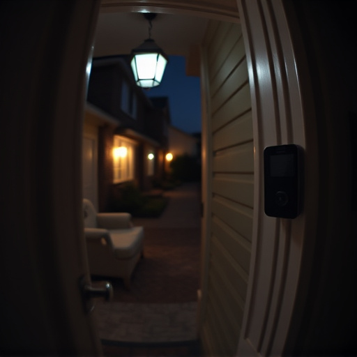 doorbell camera recording visitor at night