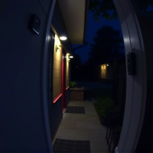 doorbell camera recording visitor at night