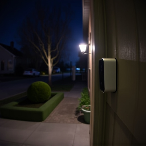 doorbell camera recording visitor at night