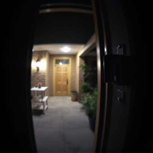 doorbell camera recording visitor at night