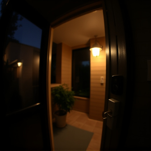 doorbell camera recording visitor at night