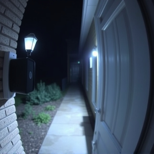doorbell camera recording visitor at night