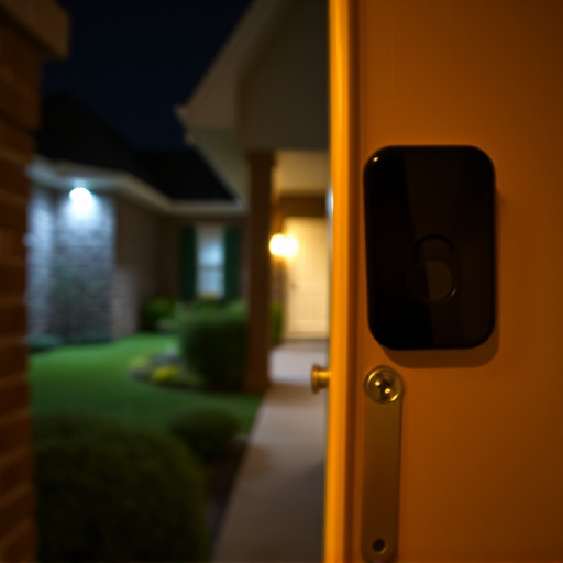 doorbell camera recording visitor at night