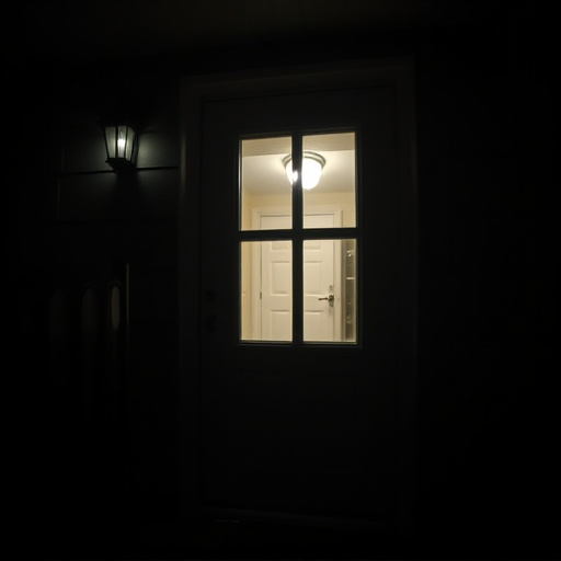 doorbell camera recording visitor at night
