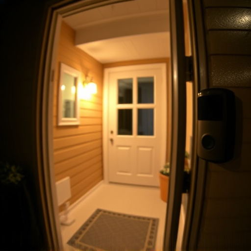 doorbell camera recording visitor at night
