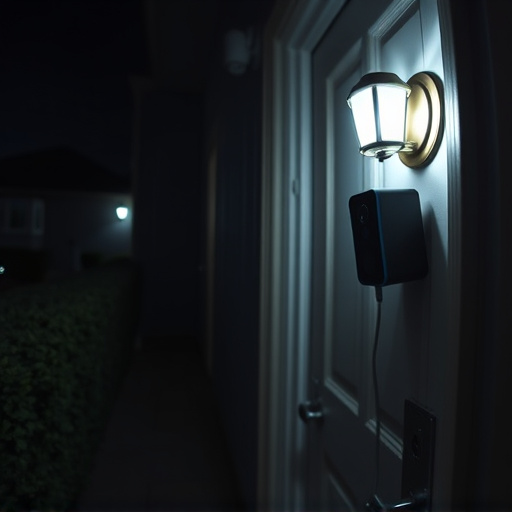 doorbell camera recording visitor at night