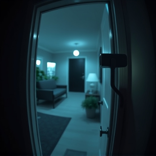 doorbell camera recording visitor at night