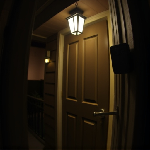 doorbell camera recording visitor at night