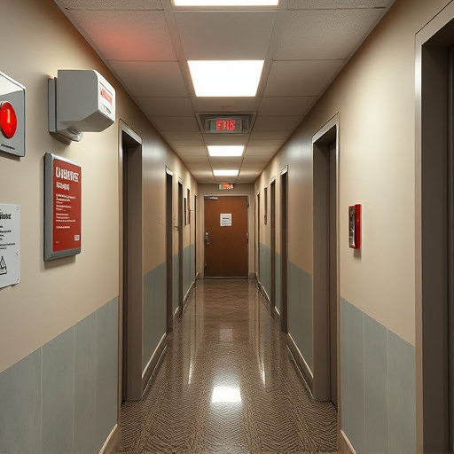 emergency alert system inside hallway