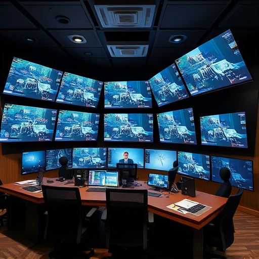 home monitoring control room with multiple screens