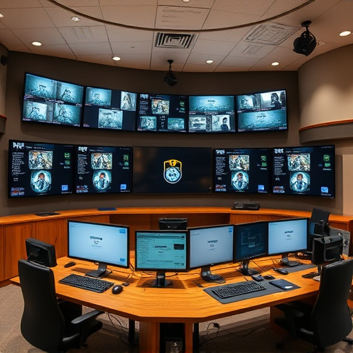 home monitoring control room with multiple screens