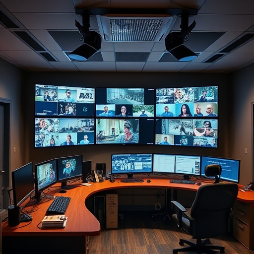 home monitoring control room with multiple screens