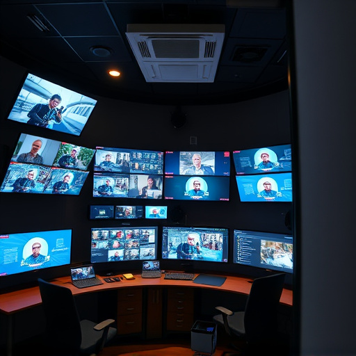 home monitoring control room with multiple screens