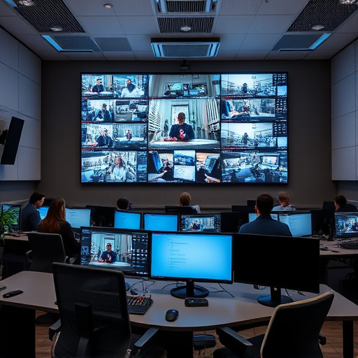 home monitoring control room with multiple screens