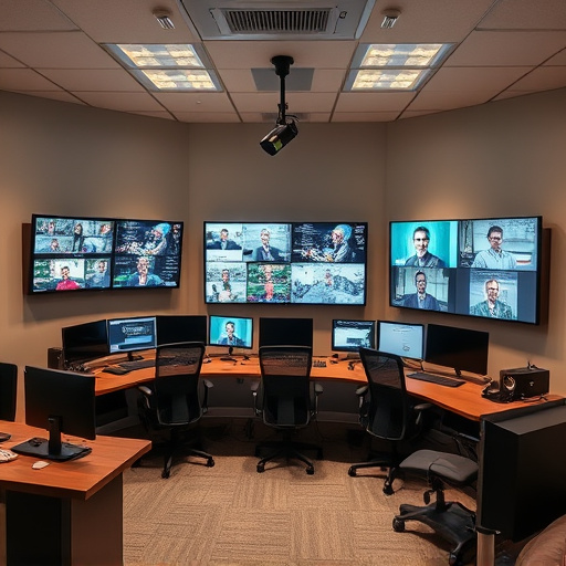 home monitoring control room with multiple screens