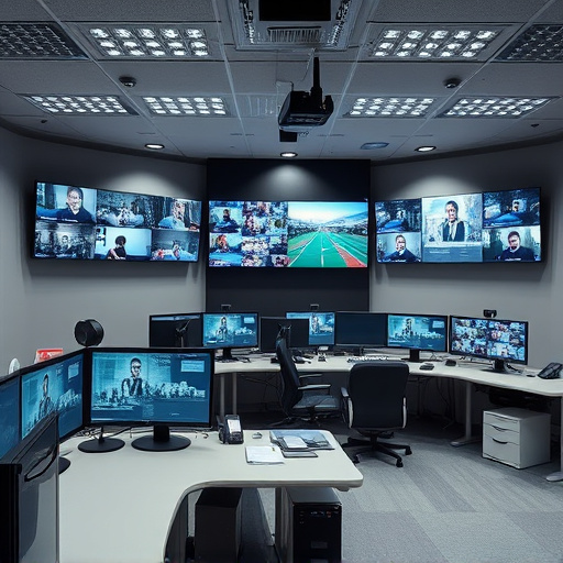 home monitoring control room with multiple screens