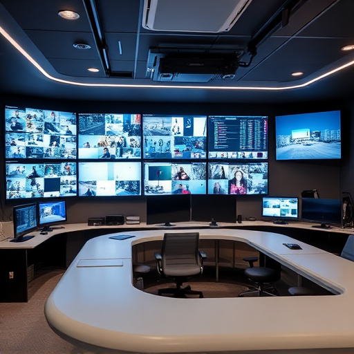 home monitoring control room with multiple screens