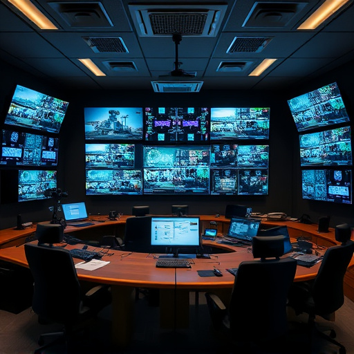 home monitoring control room with multiple screens
