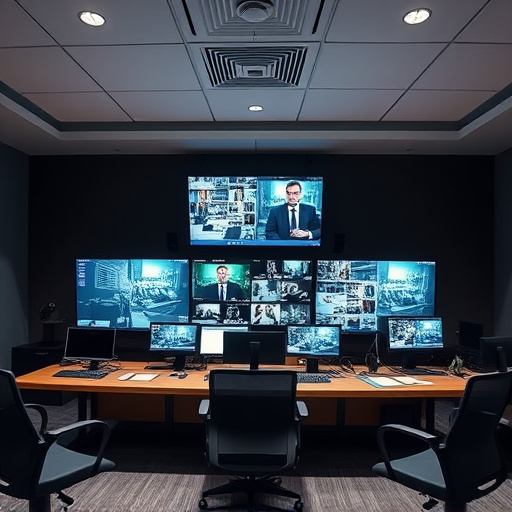 home monitoring control room with multiple screens