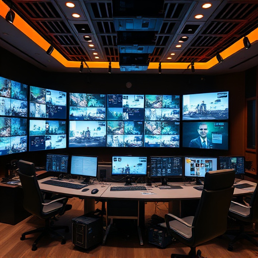 home monitoring control room with multiple screens