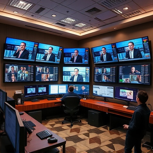 home monitoring control room with multiple screens