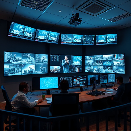 home monitoring control room with multiple screens