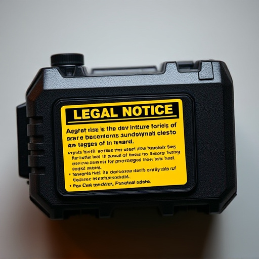 legal notice on taser product packaging