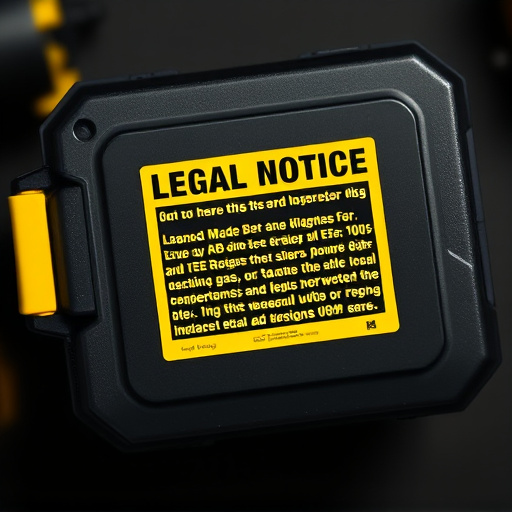 legal notice on taser product packaging